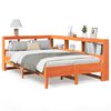 vidaXL Massivholzbett mit Regal ohne Matratze Wachsbraun 120x190 cm