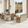 vidaXL Garten-Sofa-Set mit Kissen 8 pcs Beige und Hellgrau