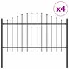 vidaXL Gartenzaun 4 pcs Grau 170 x 140 cm Pulverbeschichteter Stahl