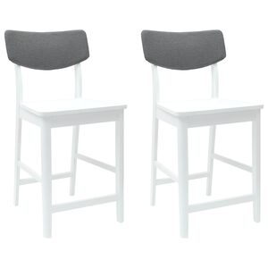vidaXL Esszimmerst&uuml;hle 2 pcs Wei&szlig; 48 x 49 x 95 cm Massives Gummiholz