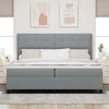 vidaXL Boxspringbett mit Matratze Hellgrau 200 x 200 cm Stoff