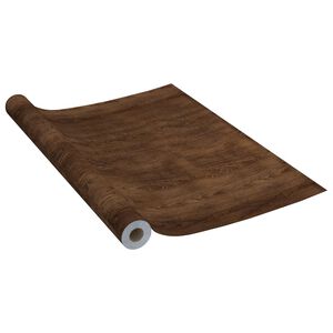 vidaXL Selbstklebende M&ouml;belfolie Dunkle Eiche 500 x 90 cm PVC
