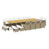 vidaXL 17-tlg. Garten-Essgruppe mit Kissen Poly Rattan Beige