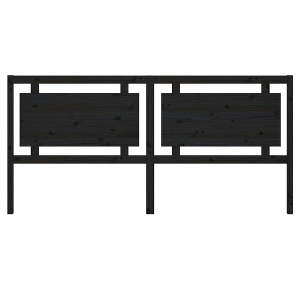vidaXL Kopfteil Schwarz 205,5x4x100 cm Massivholz Kiefer