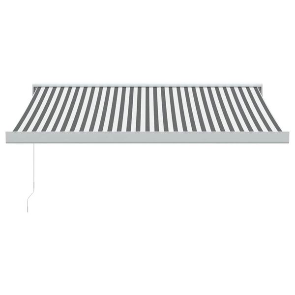 vidaXL Markise Einziehbar Anthrazit & Wei&szlig; 3,5x2,5 m Stoff & Aluminium