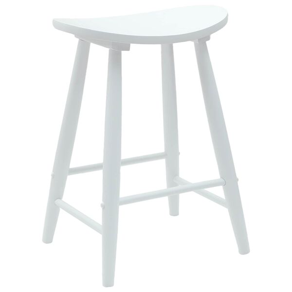 vidaXL Esszimmerst&uuml;hle 2 pcs Wei&szlig; 46 x 37 x 63 cm Massives Gummiholz