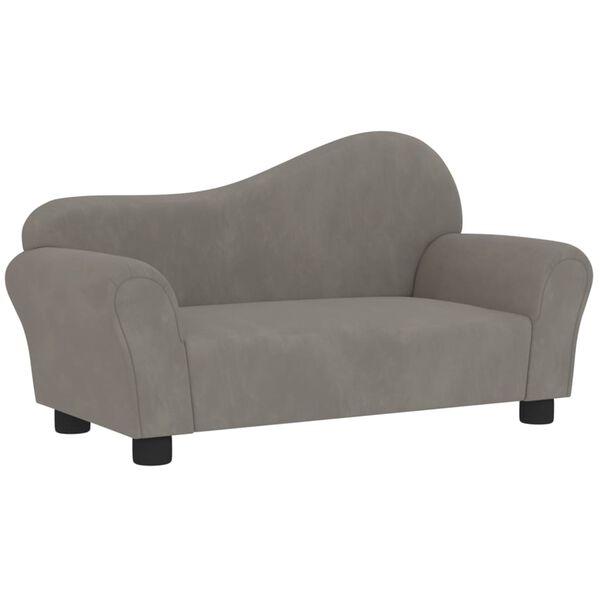 vidaXL Kindersofa Hellgrau Samt