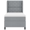 vidaXL Boxspringbett mit Matratze Hellgrau 100 x 200 cm Stoff