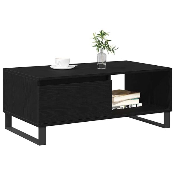 vidaXL Couchtisch Schwarz Eichen-Optik 90 x 50 x 36,5 cm Holzwerkstoff