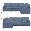 vidaXL Modulares Sofa mit Kissen Cordstoff Blau