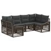 vidaXL Gartensofa-set 6 stk. 6-Sitzanzahl Grau Poly-Rattan