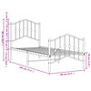 vidaXL Bettgestell mit Kopf- und Fu&szlig;teil Metall&nbsp;Wei&szlig; 75x190 cm