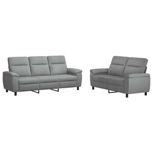 vidaXL Sofa-Set 2 pcs Hellgrau Stoff