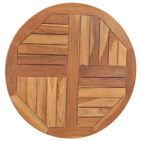 vidaXL Tischplatte Massivholz Teak Rund 2,5 cm 70 cm