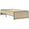 vidaXL Bettgestell Sonoma-Eiche 100x200 cm Holzwerkstoff und Metall