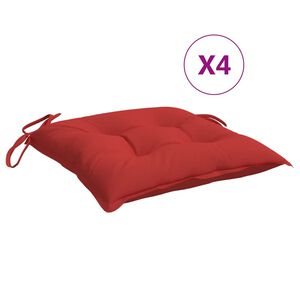 vidaXL Stuhlkissen 4 Stk. Rot 50x50x7 cm Oxford-Gewebe