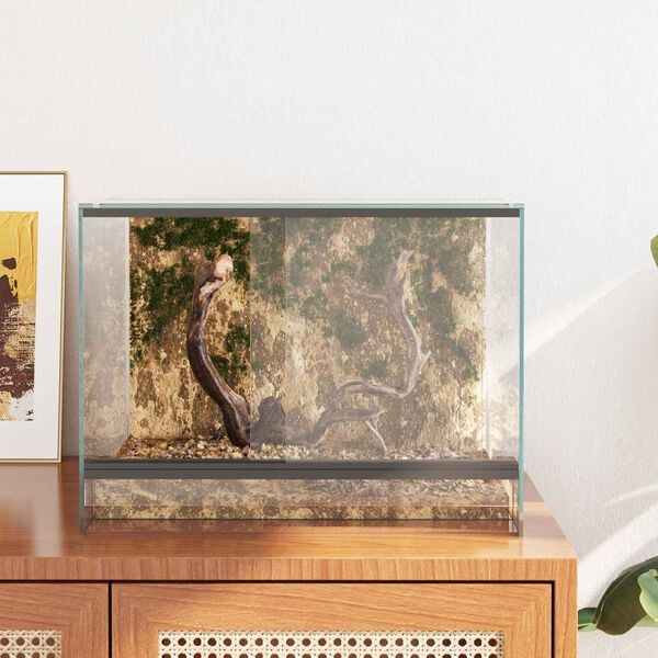 vidaXL Reptilien- und Amphibienhabitate Weiß 40 x 30 x 30 cm Glas