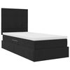vidaXL Bett mit Stauraum und LED mit Matratze Schwarz 90 x 190 cm Samt