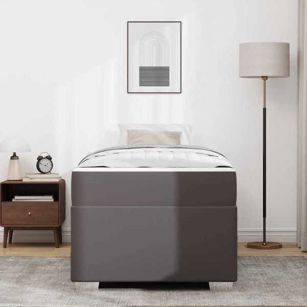 vidaXL Bettrahmen mit Matratze Grau 100 x 200 cm Stoff