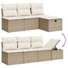 vidaXL 8-tlg. Garten-Sofagarnitur mit Kissen Beige Poly Rattan