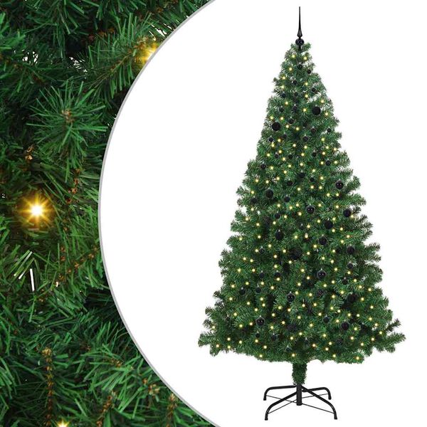 vidaXL K&uuml;nstlicher Weihnachtsbaum mit 300 LEDs mit St&auml;nder Gr&uuml;n 240 cm