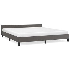 vidaXL Bettgestell mit Kopfteil ohne Matratze Grau 160x200 cm