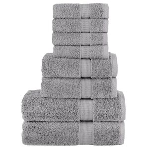 vidaXL 8 tlg. Premium-Handtuch-Set SOLUND Grau 600 g/m&sup2;