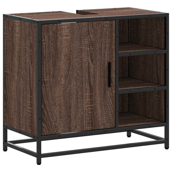 vidaXL Waschbeckenunterschrank Braun Eichen-Optik 65x33x60 cm