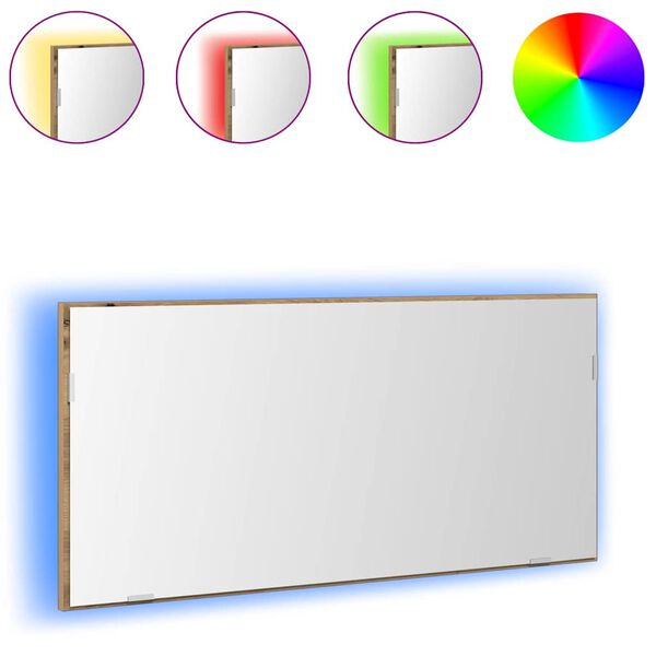 vidaXL Spiegel Artisan-Eiche 80 x 37 cm Glas und engineered Holz