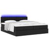 vidaXL Ottoman-Bett mit Matratzen & LEDs Schwarz 160x200 cm Kunstleder
