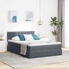 vidaXL Bett mit Stauraum und LED mit LED Dunkelgrau 140 x 200 cm Samt