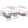vidaXL Gartensofa-set mit Kissen 11 pcs Beige Poly Rattan