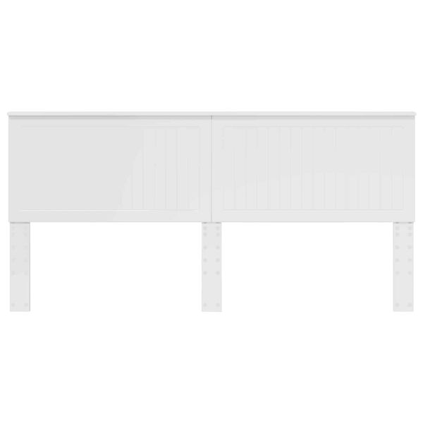 vidaXL Kopfteil mit Kopfteil Gl&auml;nzend Wei&szlig; 200 cm Holzwerkstoff