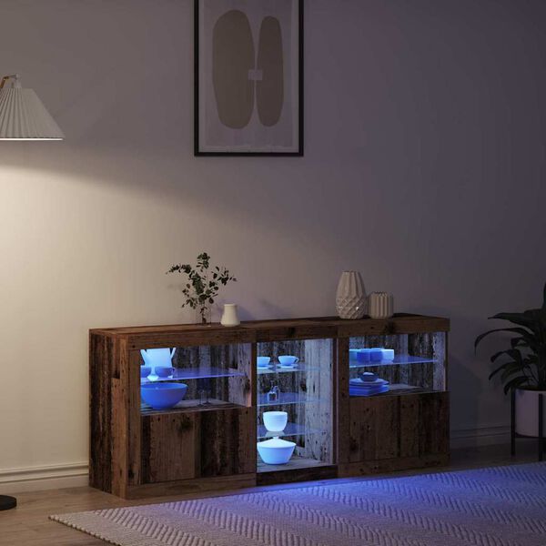 vidaXL LED-Sideboard Altholz 162 x 37 x 67 cm Holzwerkstoff