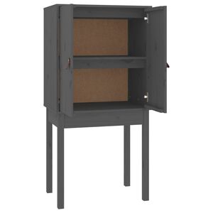 vidaXL Highboard Grau 60x40x120 cm Massivholz Kiefer