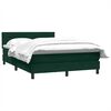 vidaXL Boxspringbett mit Matratze Dunkelgr&uuml;n 160x210 cm Samt