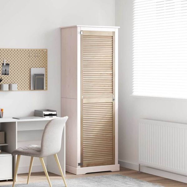 vidaXL Schrankt&uuml;r Natur 201 x 2,1 x 59,5 cm Massives Kiefernholz