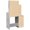vidaXL Schminktisch mit Schrank Betongrau 80x35x132 cm