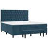 vidaXL Boxspringbett mit Matratze Dunkelblau 160x200 cm Samt
