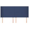 vidaXL Kopfteil mit Ohren Blau 203x16x118/128 cm Stoff