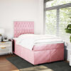 vidaXL Boxspringbett mit Matratze Rosa 120x190 cm Samt
