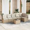 vidaXL Garten-Sofa-Set mit Kissen mit Speicher 7 pcs Beige und Creme