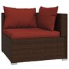 vidaXL 4-tlg. Garten-Lounge-Set mit Auflagen Poly Rattan Braun