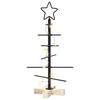 vidaXL Metall Weihnachtsbaum KUOPIO 60 cm Warmes Wei&szlig; Stahl Schwarz