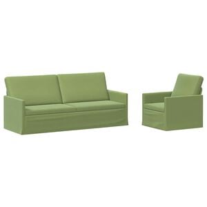 vidaXL Sofa-Set 2 pcs Hellgr&uuml;n Samt (V)