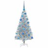 vidaXL Weihnachtsbaum mit 150 LEDs mit St&auml;nder Silber 120 cm PET