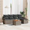 vidaXL Garten-Sofa-Set mit Kissen mit Speicher 6 pcs Grau Poly Rattan