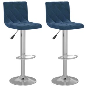 vidaXL Barhocker 2 Stk. Blau Samt