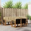 vidaXL Outdoor-Sofagarnitur mit Kissen 7 pcs Natur und Beige