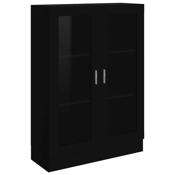 vidaXL Vitrinenschrank Schwarz 82,5x30,5x115 cm Holzwerkstoff